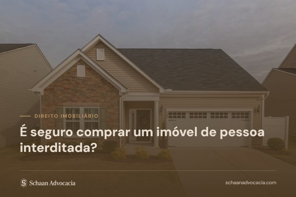 Casa residencial sob véu marrom, com o título do artigo sobre compra de imóvel de pessoa interditada