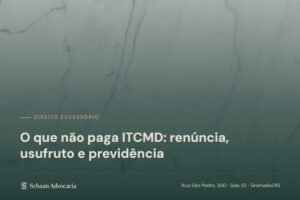 Capa do artigo: O que não paga ITCMD — renúncia, usufruto e previdência privada. Textura de mármore sob véu verde, etiqueta Direito Sucessório.